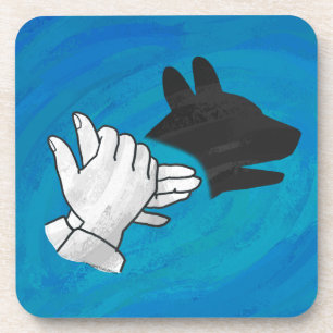 Shadow Dog On Blue Coaster