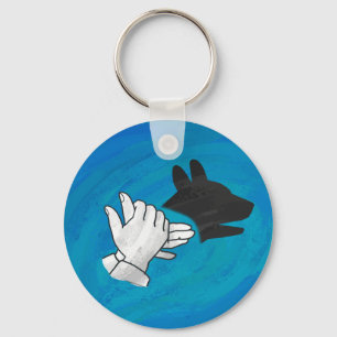 Shadow Dog On Blue Key Ring