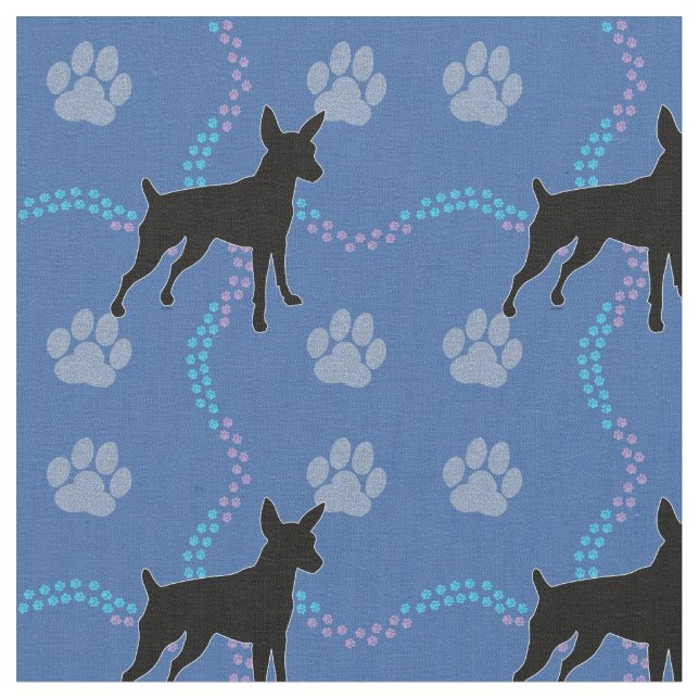 Shadow Dogs - Miniature Pinscher v1 Fabric (Close Up)