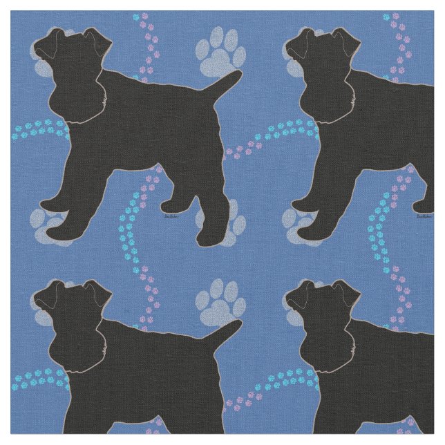 Shadow Dogs - Wire Fox Terrier v2 Fabric (Close Up)