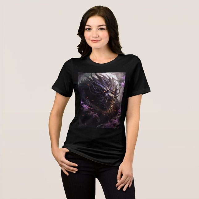 Shadow Dragon in Twilight Forest Tri-Blend Shirt (Front Full)