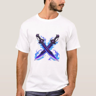 Shadow Dual Daggers Fantasy Weapon, Dark RPG Anime T-Shirt