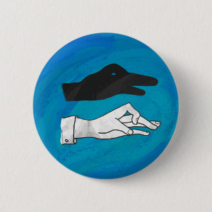 Shadow Duck On Blue 6 Cm Round Badge