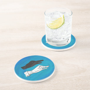 Shadow Duck On Blue Coaster