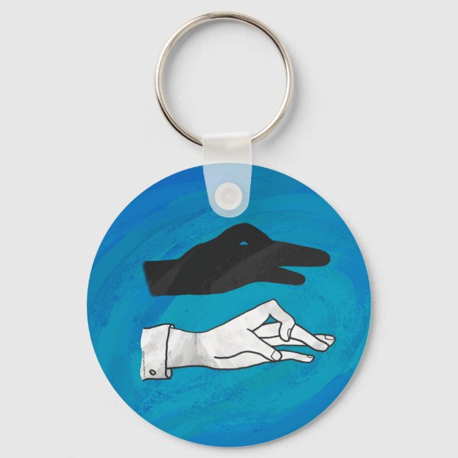 Shadow Duck On Blue Key Ring (Front)