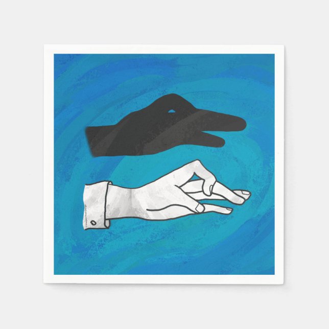 Shadow Duck On Blue Napkin (Front)