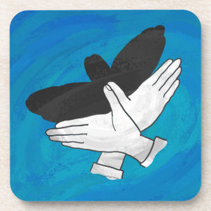 Shadow Eagle On Blue Coaster