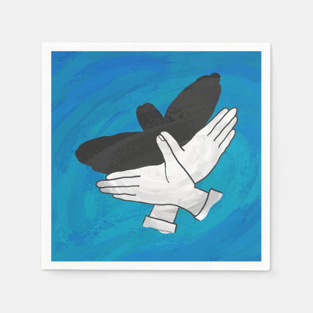 Shadow Eagle On Blue Napkin (Front)