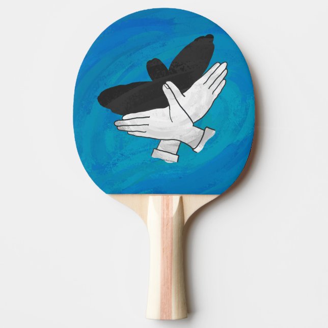 Shadow Eagle On Blue Ping Pong Paddle (Front)