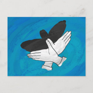 Shadow Eagle On Blue Postcard