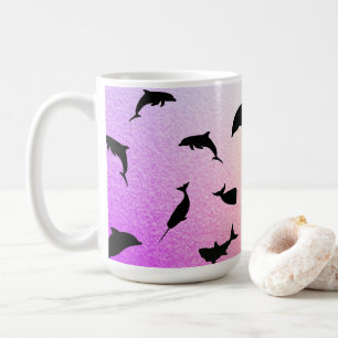 Shadow fish shark whale gradient colourful galaxy coffee mug