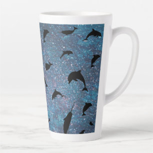 Shadow fish shark whale gradient colourful galaxy latte mug