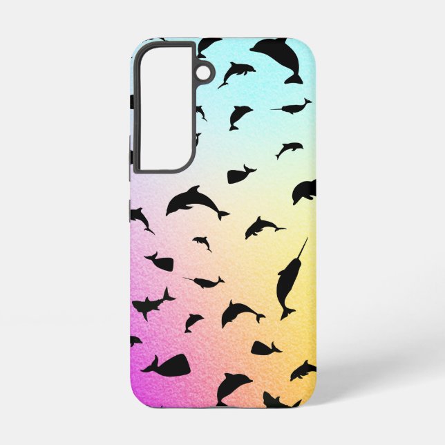 Shadow fish shark whale gradient colourful galaxy samsung galaxy s22 case (Back)