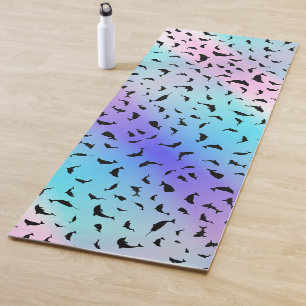 Shadow fish shark whale gradient colourful galaxy yoga mat