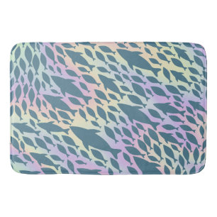 Shadow fish shark whale on gradient galaxy  bath mat