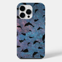 shadow fish shark whale on gradient galaxy 
