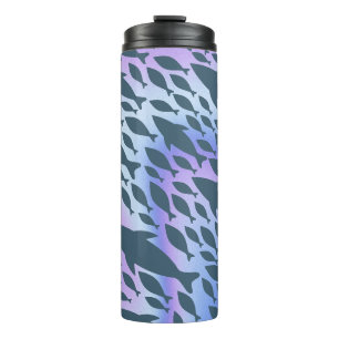 Shadow Fish Shark Whale on gradient galaxy Thermal Tumbler