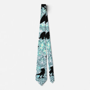shadow fish shark whale on gradient galaxy tie