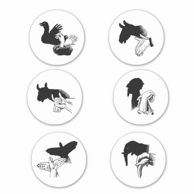 Shadow Hand puppets Vintage Art Illustrations (Front)
