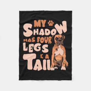 Shadow Has Four Legs And A Tail - American Bulldog Fleece Blanket