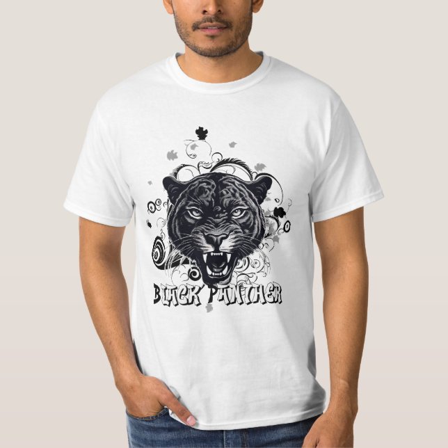 Shadow Majesty: Impressive Black Panther T-Shirt (Front)
