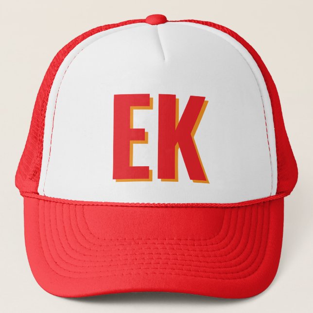 Shadow monogram Beach Bachelorette Party Favours Trucker Hat (Front)