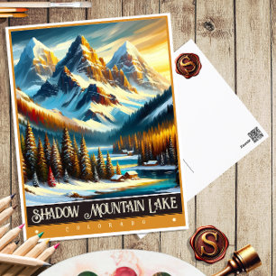 Shadow Mountain Lake, Colorado Vintage Painting Postcard