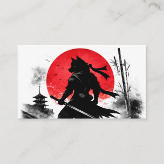 Shadow Ninja Wolf Japanese Business Card