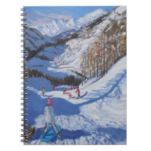 Shadow of a fir tree and skiers Tignes.2014 Notebook