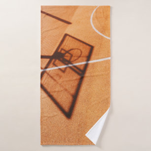 Shadow of basketball hoop bath towel