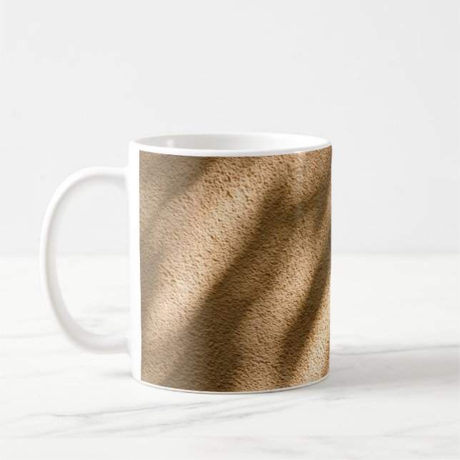 Shadow on brown carpeted floor coffee mug (Left)