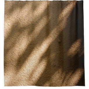 Shadow on brown carpeted floor shower curtain