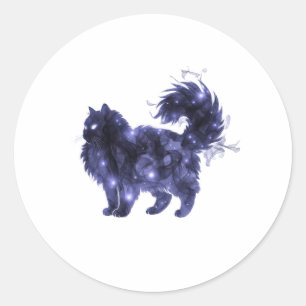 Shadow Persian – Glowing Silhouette Halloween Cat Classic Round Sticker