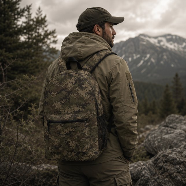 Shadow Pixel Tactical Camouflage Pattern Printed Backpack (Creator Uploaded)
