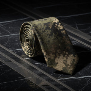 Shadow Pixel Tactical Camouflage Pattern Tie