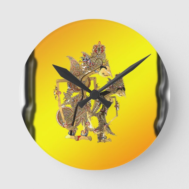 Shadow Puppets Indonesian Round Clock (Front)