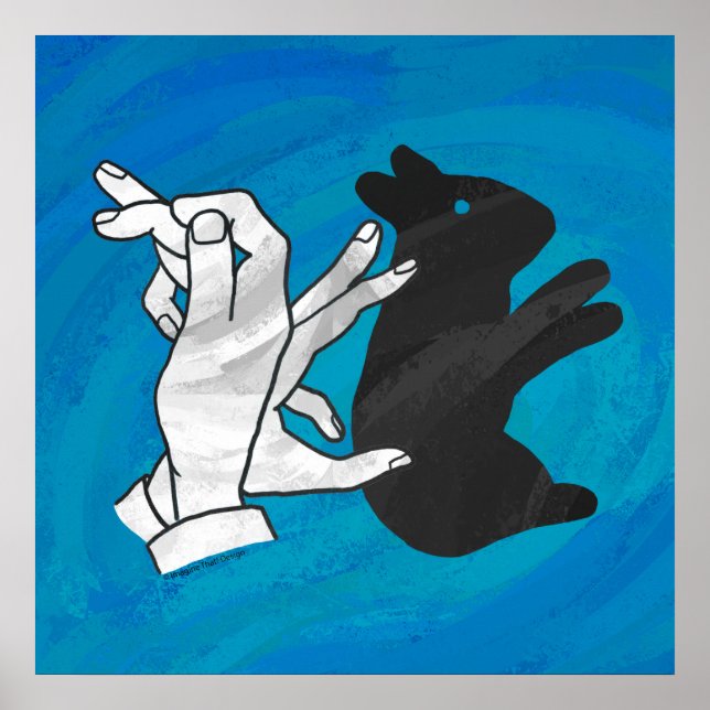 Shadow Rabbit On Blue Poster (Front)