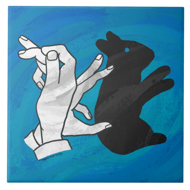 Shadow Rabbit On Blue Tile (Front)