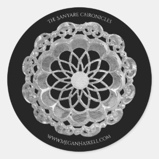 Shadow Rose Mandala Sticker - Silver & Black
