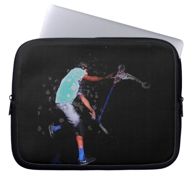 Shadow Scooting Trick Scooter Art Laptop Sleeve (Front)