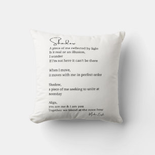 Shadow Self Love Encouragement Inspirational poem Cushion