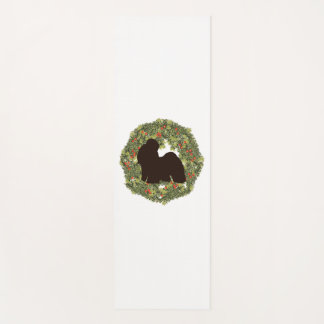 Shadow Silhouette Shih Tzu in a Wreath   Yoga Mat