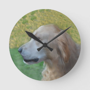 Shadow, the Golden Retriever Round Clock