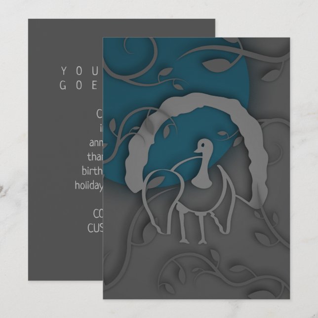 Shadow Turkey Noir by the Moon Invitation (Front/Back)