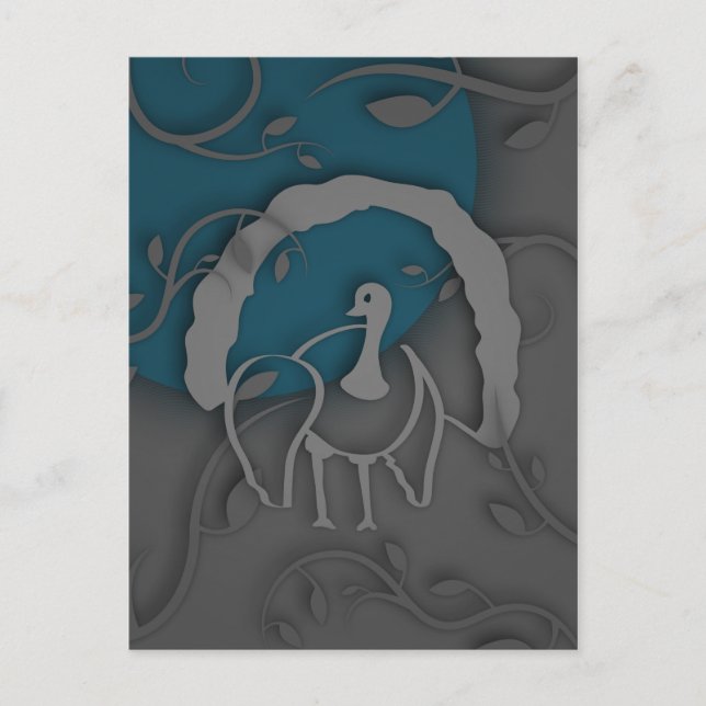 Shadow Turkey Noir by the Moon Postcard (Front)