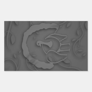 Shadow Turkey Noir Rectangular Sticker