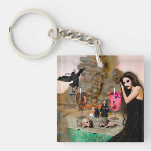 Shadow Work Occult Dark Witchy Recovery AI Art Key Ring