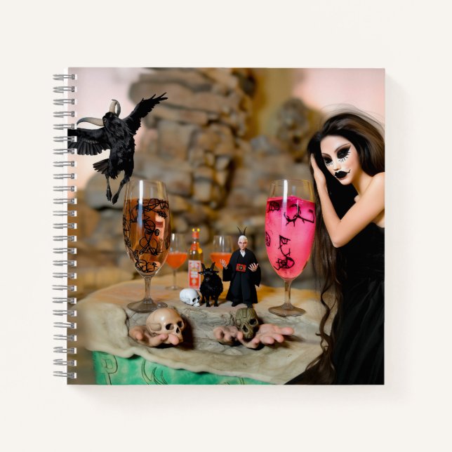 Shadow Work Occult Dark Witchy Recovery AI Art Notebook (Front)