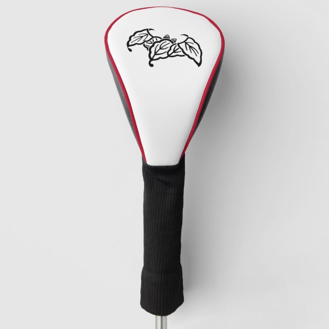 Shadowed bat-shaped oak leaves Golf Head Covers (Front)