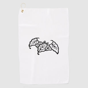 Shadowed bat-shaped oak leaves Golf Towels